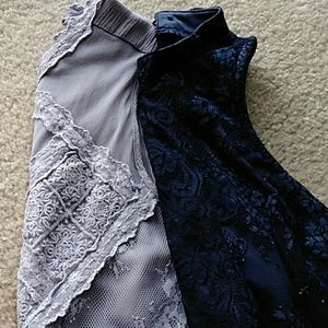 Set of 2 Maurices lace blouses lilac and navy